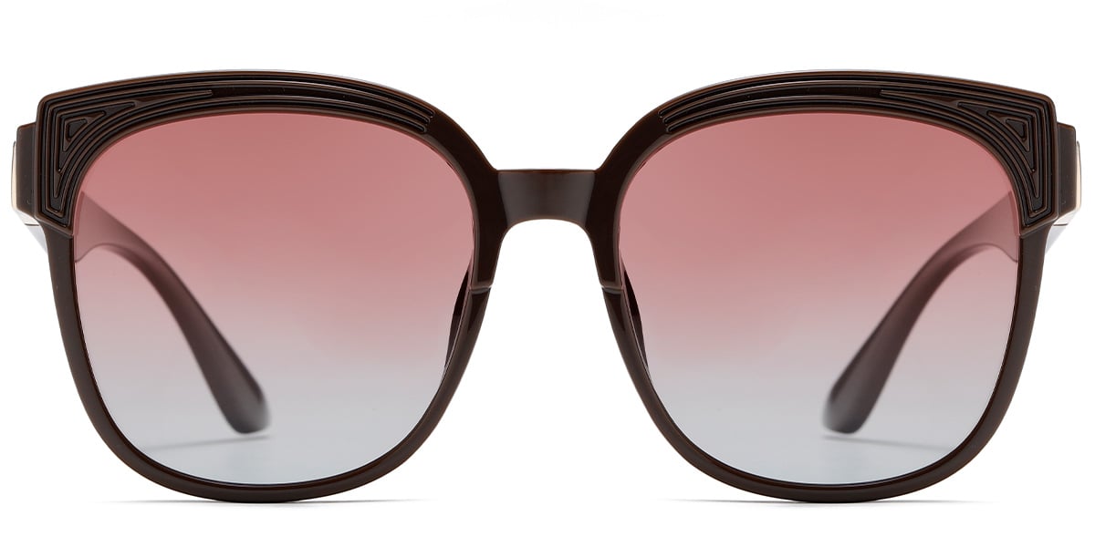 Square Sunglasses brown+gradient_pink_polarized