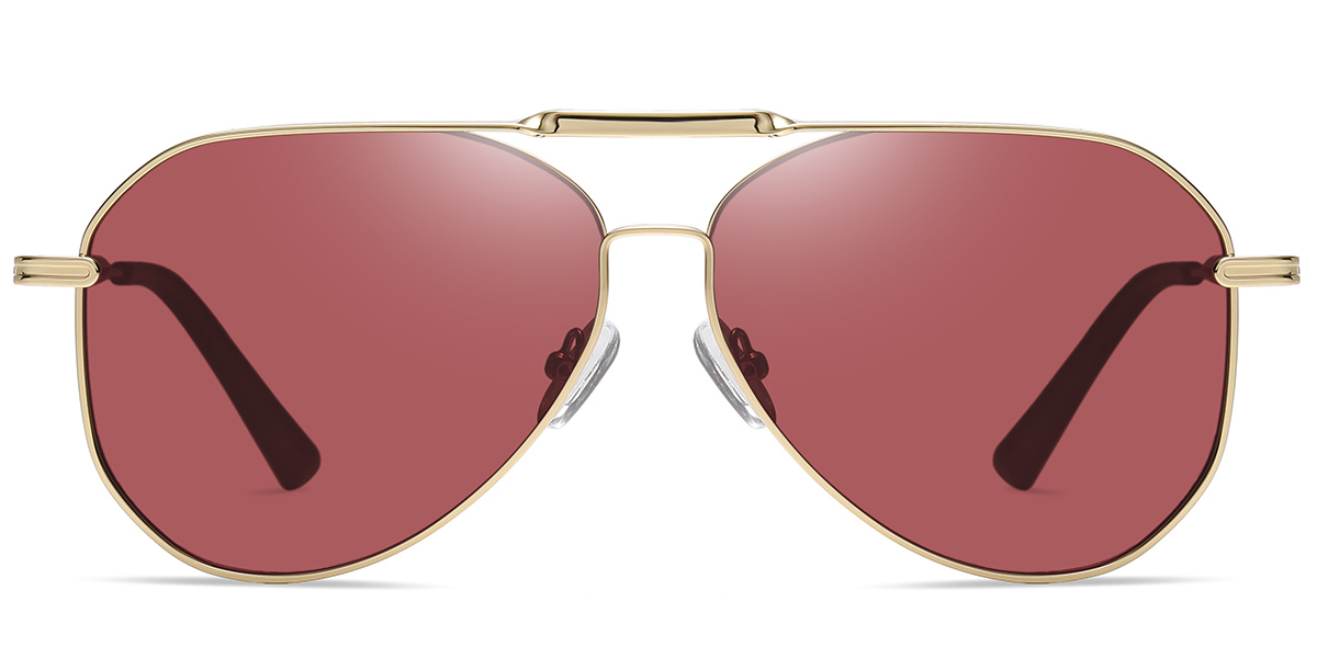 Aviator Sunglasses gold+pink-amber_polarized