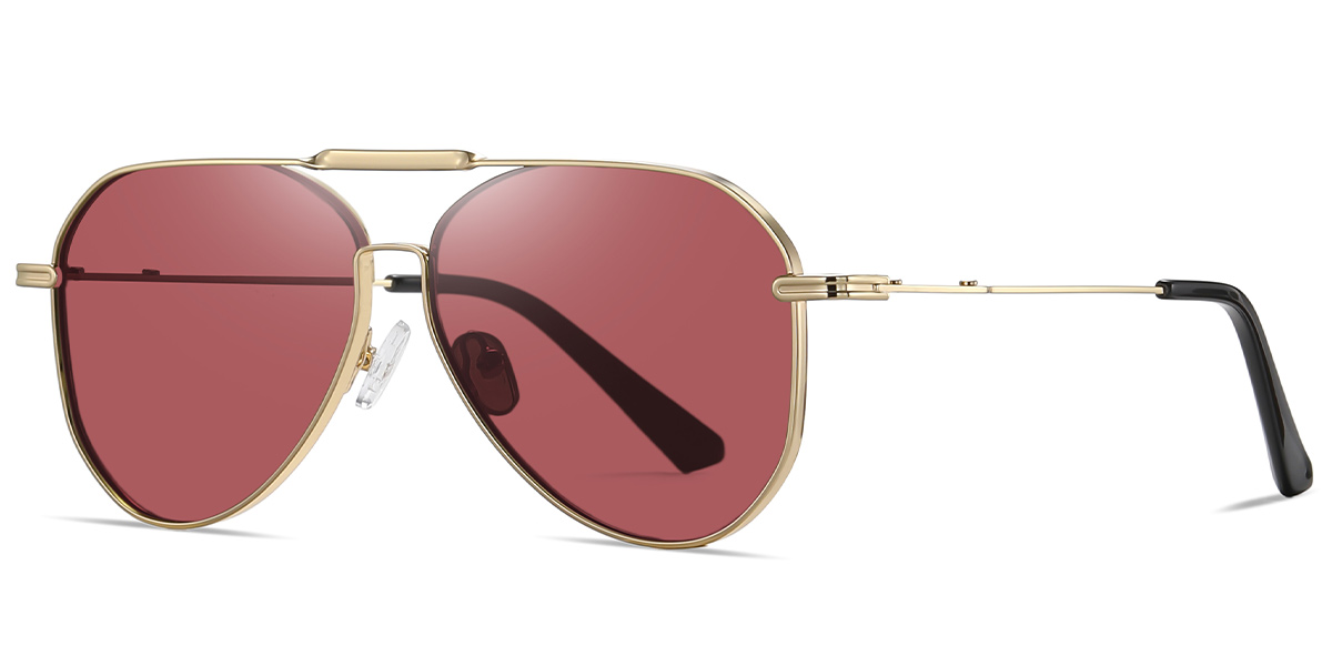 Aviator Sunglasses gold+pink-amber_polarized