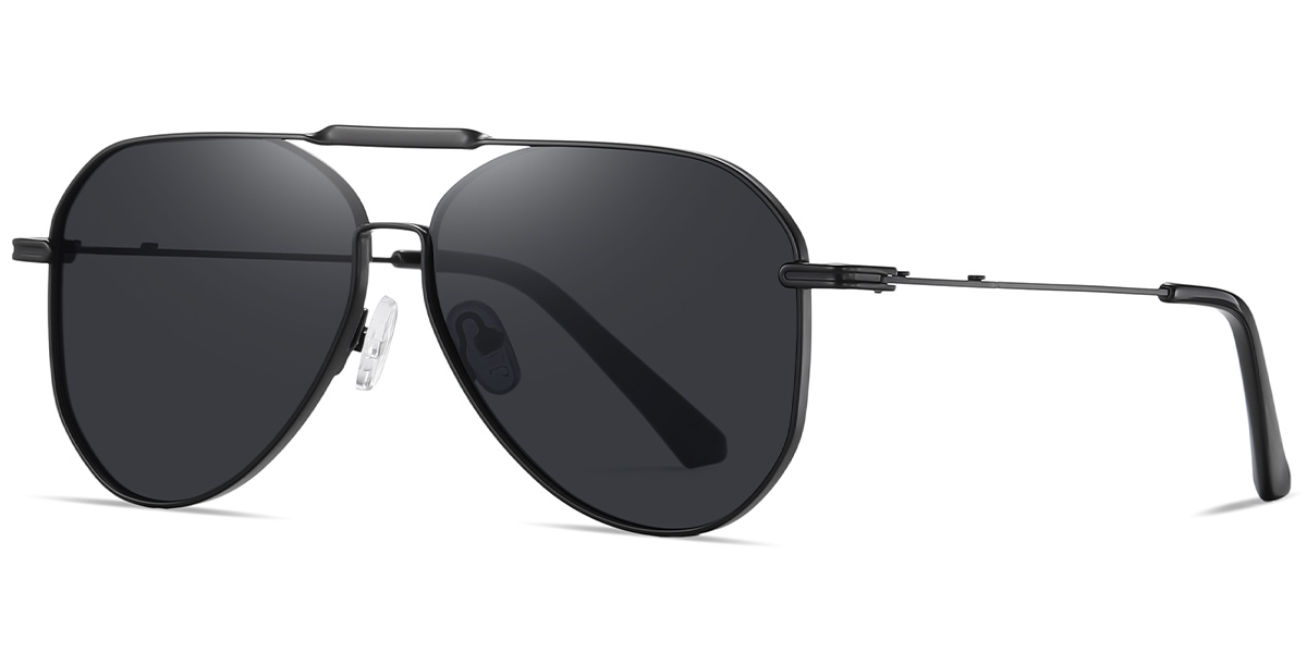 Aviator Sunglasses black+dark_grey_polarized