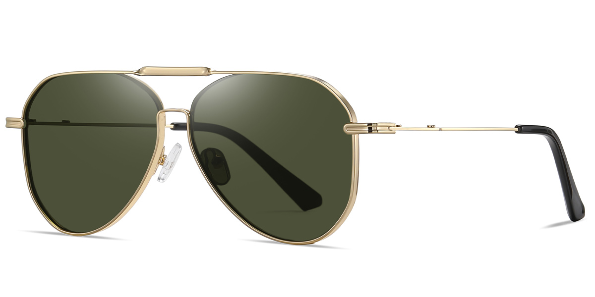 Aviator Sunglasses gold+dark_green_polarized