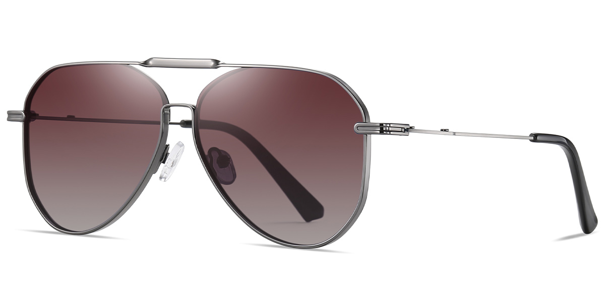 Aviator Sunglasses gun_metal+gradient_amber_polarized