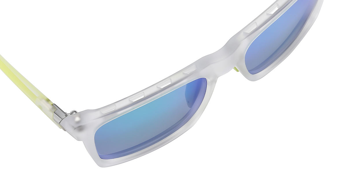 Square Sunglasses translucent+mirrored_green_polarized