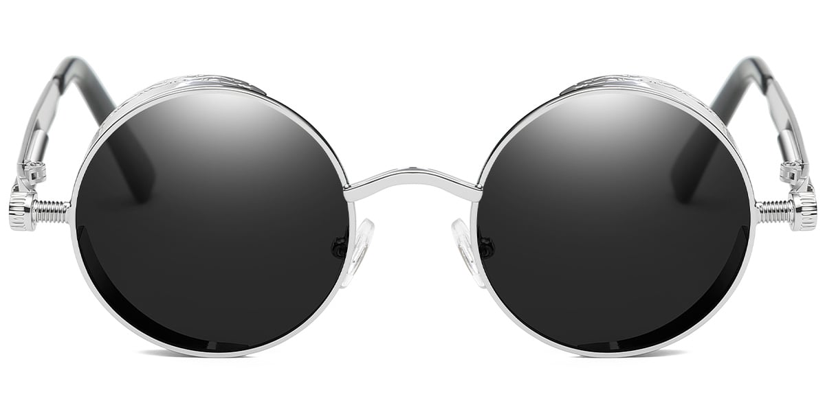 Round Sunglasses silver+dark_grey