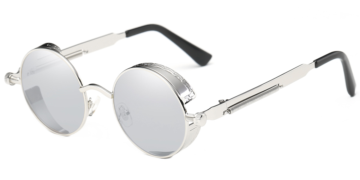 Round Sunglasses silver+mirrored_silver