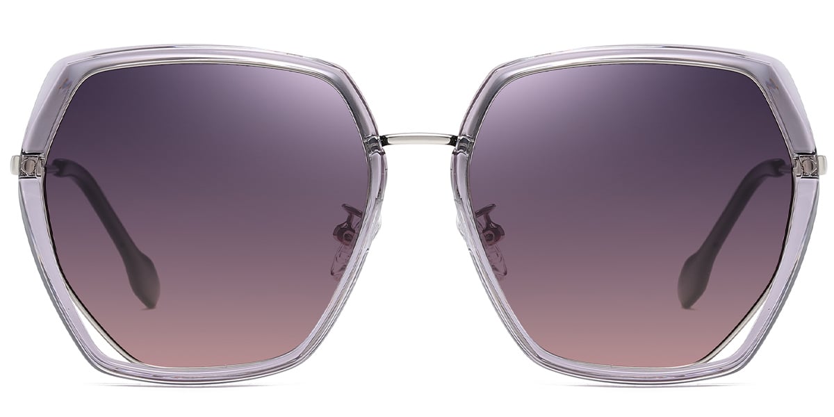 Geometric Sunglasses translucent+purple-pink_polarized