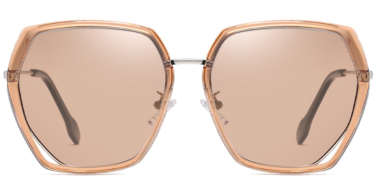 Geometric Sunglasses translucent-light_brown+amber_polarized