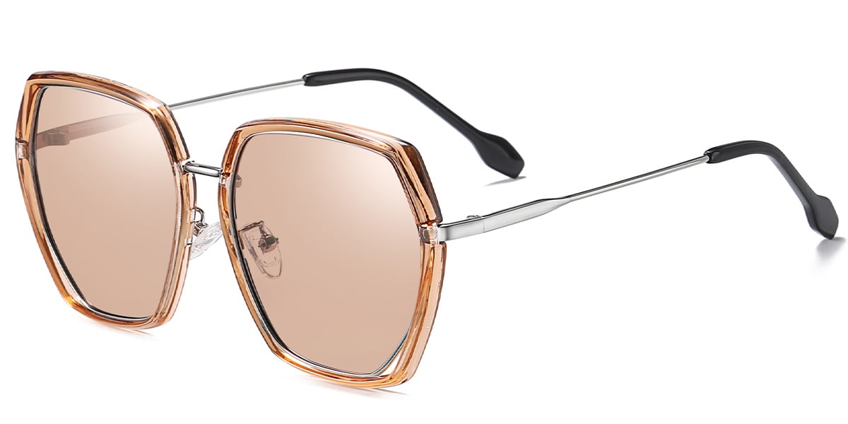 Geometric Sunglasses translucent-light_brown+amber_polarized