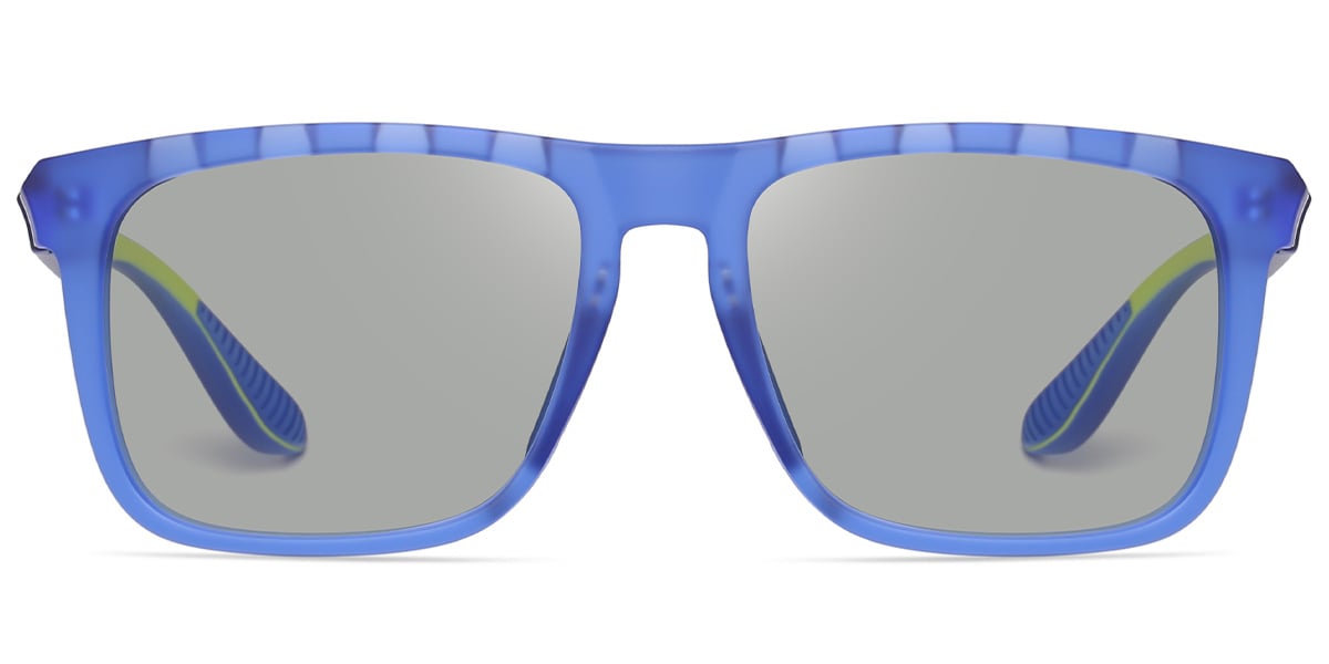Square Sunglasses pattern-blue+light_grey_polarized