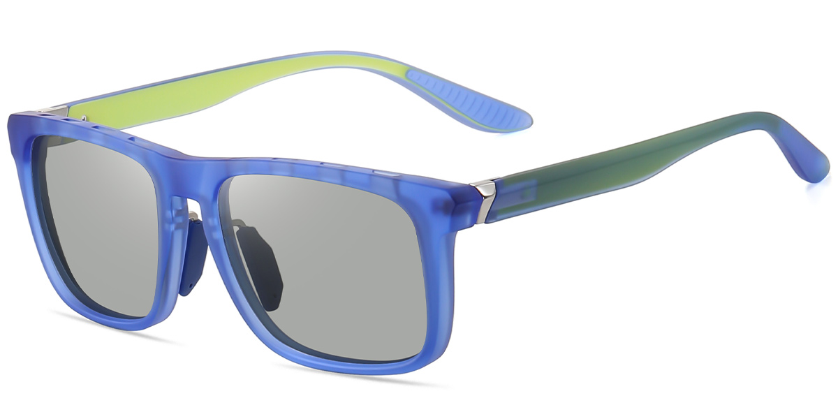 Square Sunglasses pattern-blue+light_grey_polarized