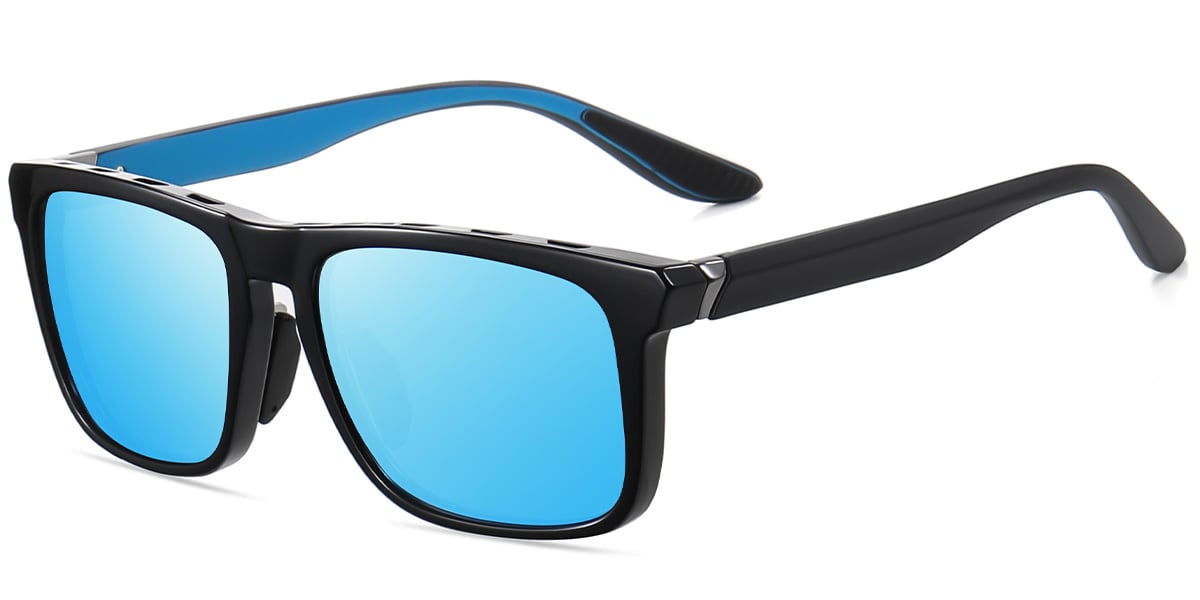 Square Sunglasses bright_black+mirrored_ice_blue_polarized