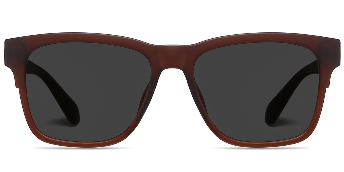 Square Sunglasses brown+dark_grey_polarized