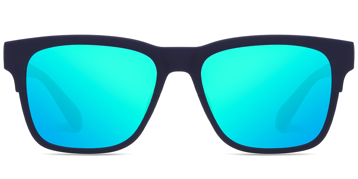 Square Sunglasses dark_blue+mirrored_blue_polarized
