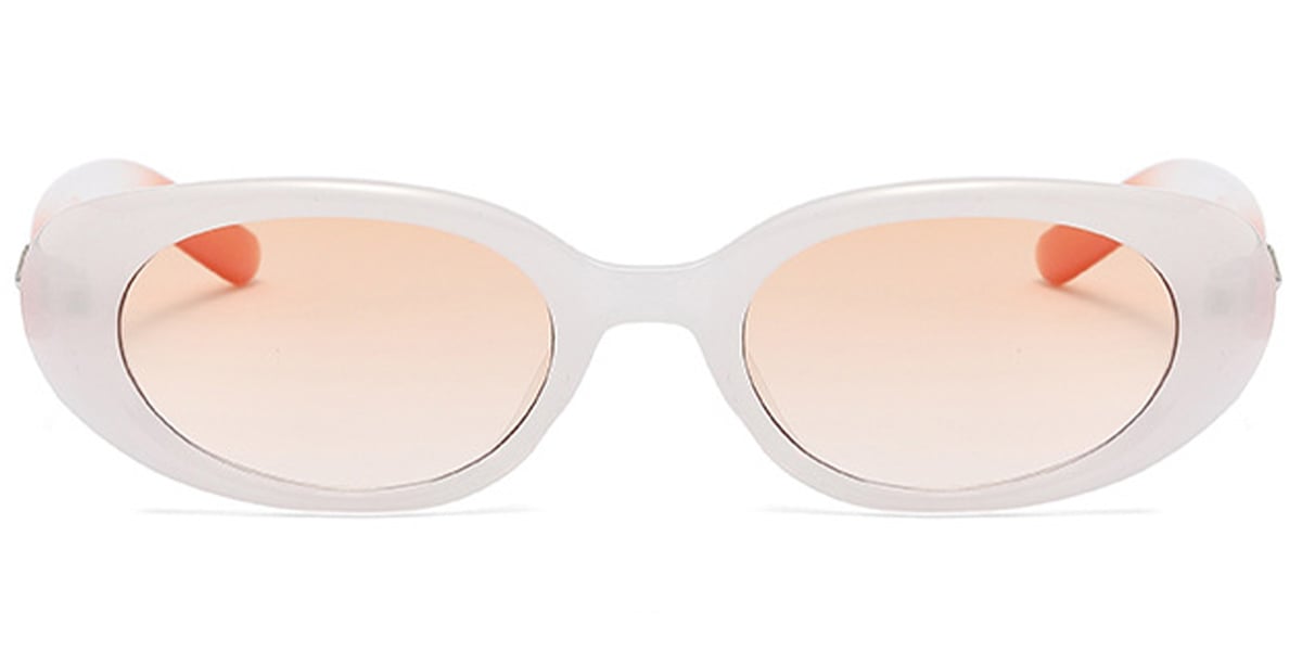 Oval Sunglasses translucent-white+gradient_yellow