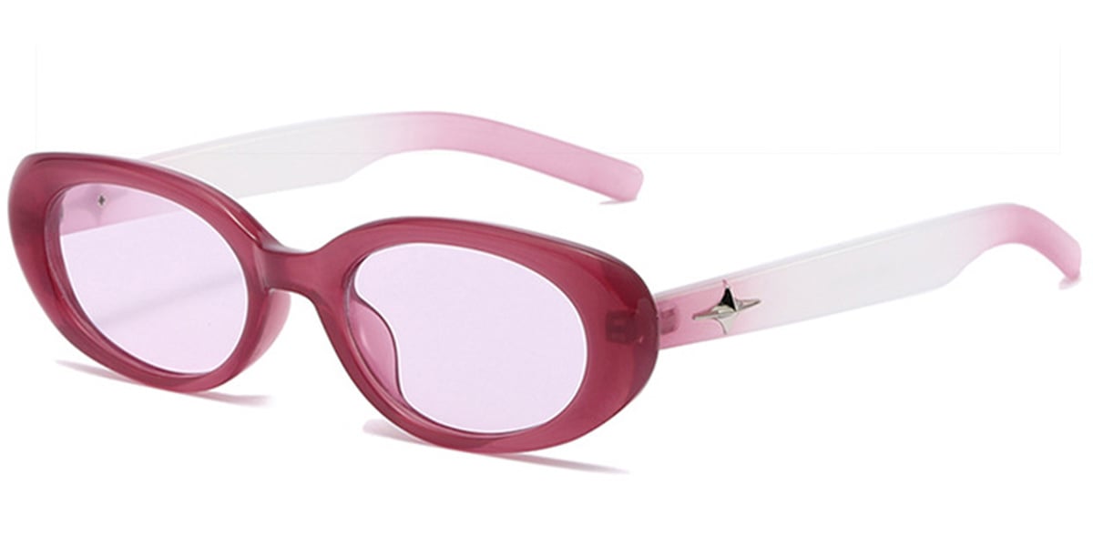Oval Sunglasses translucent-rose+light_pink