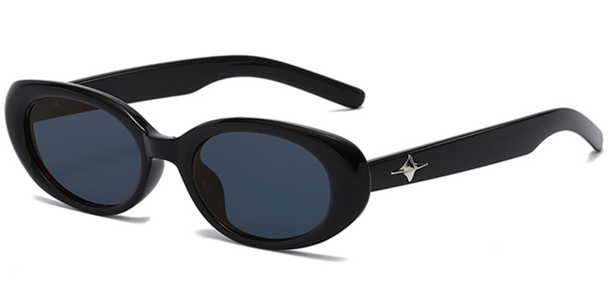 Oval Sunglasses black+dark_grey