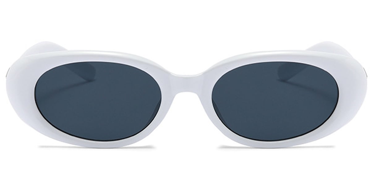 Oval Sunglasses white+dark_grey