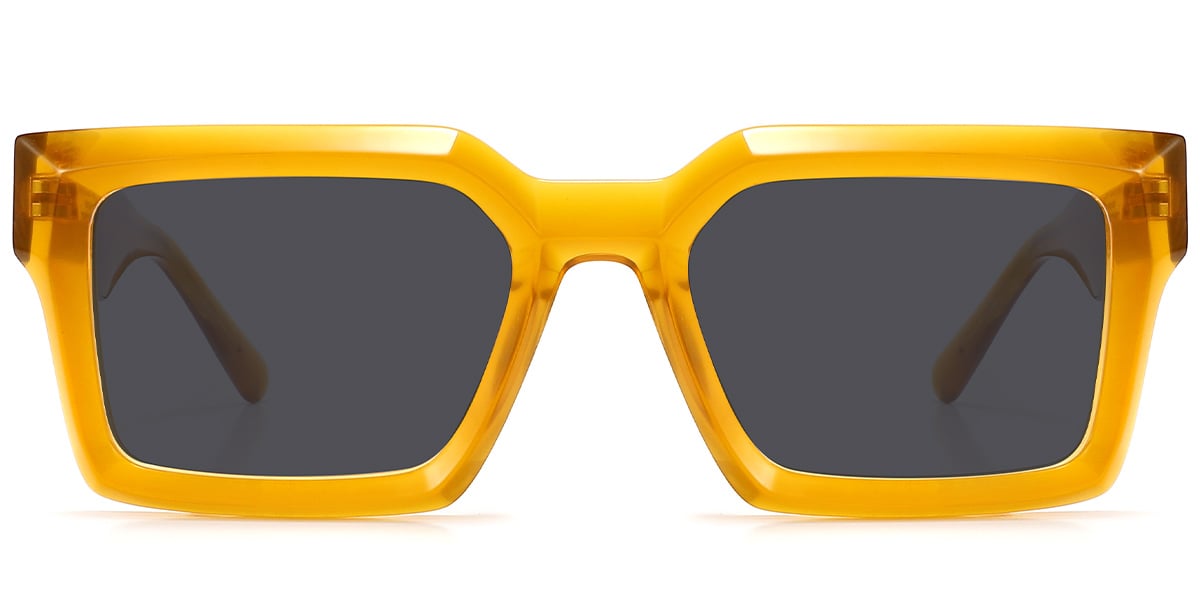 Acetate Square Sunglasses translucent-orange+dark_grey_polarized