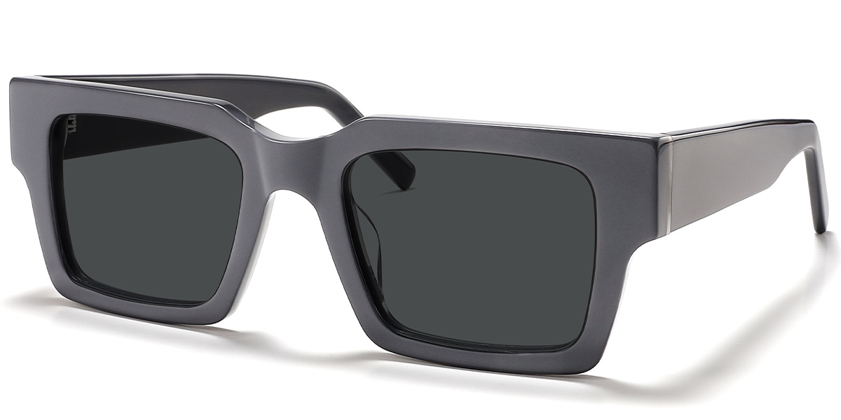 Acetate Square Sunglasses grey+dark_grey_polarized