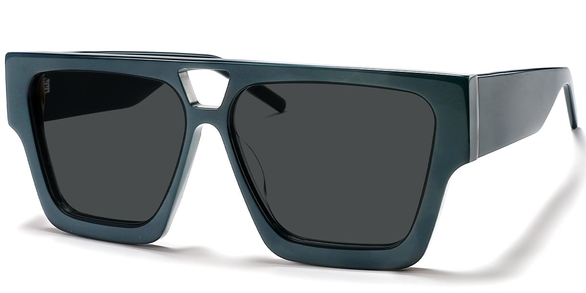 Acetate Aviator Sunglasses dark_green+dark_grey_polarized