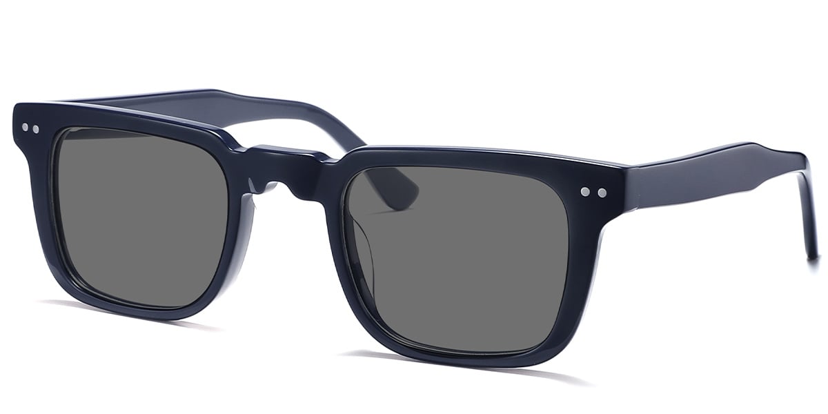 Acetate Square Sunglasses blue+dark_grey_polarized