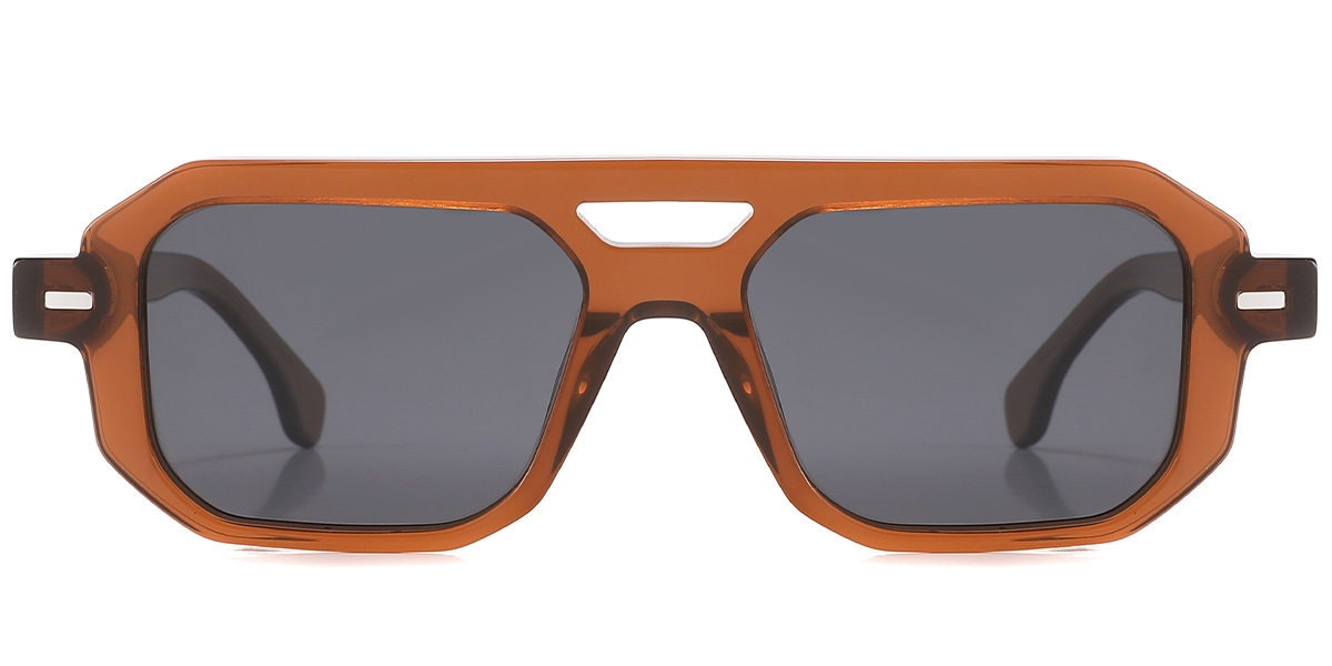 Acetate Aviator Sunglasses translucent-brown+dark_grey_polarized