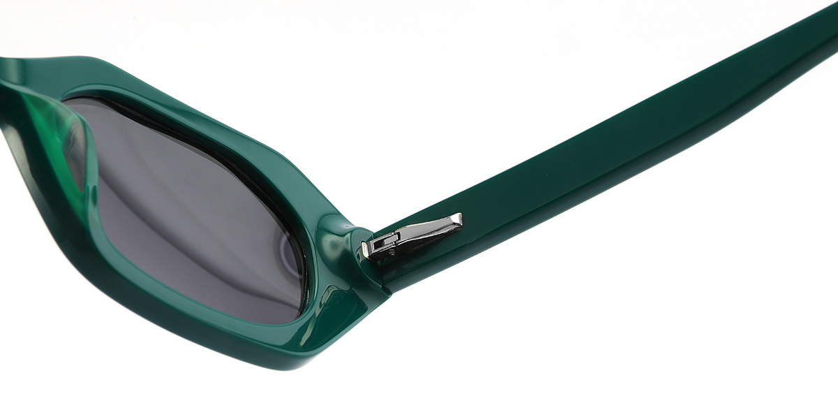 Acetate Geometric Sunglasses green+dark_grey_polarized