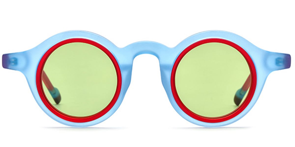 Acetate Round Sunglasses translucent-blue+green_polarized