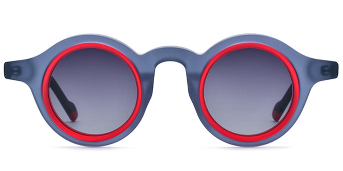 Acetate Round Sunglasses blue+dark_grey_polarized
