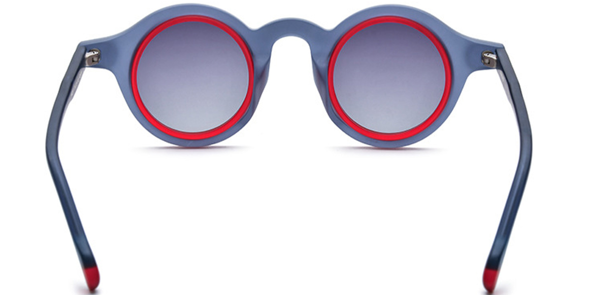 Acetate Round Sunglasses blue+dark_grey_polarized