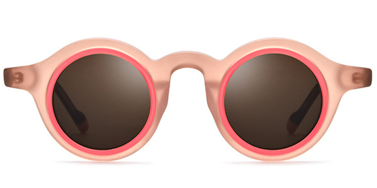 Acetate Round Sunglasses translucent-light_brown+amber_polarized