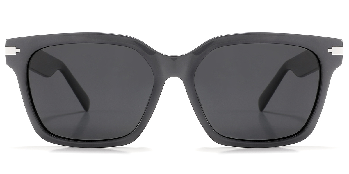 Acetate Square Sunglasses grey+dark_grey_polarized