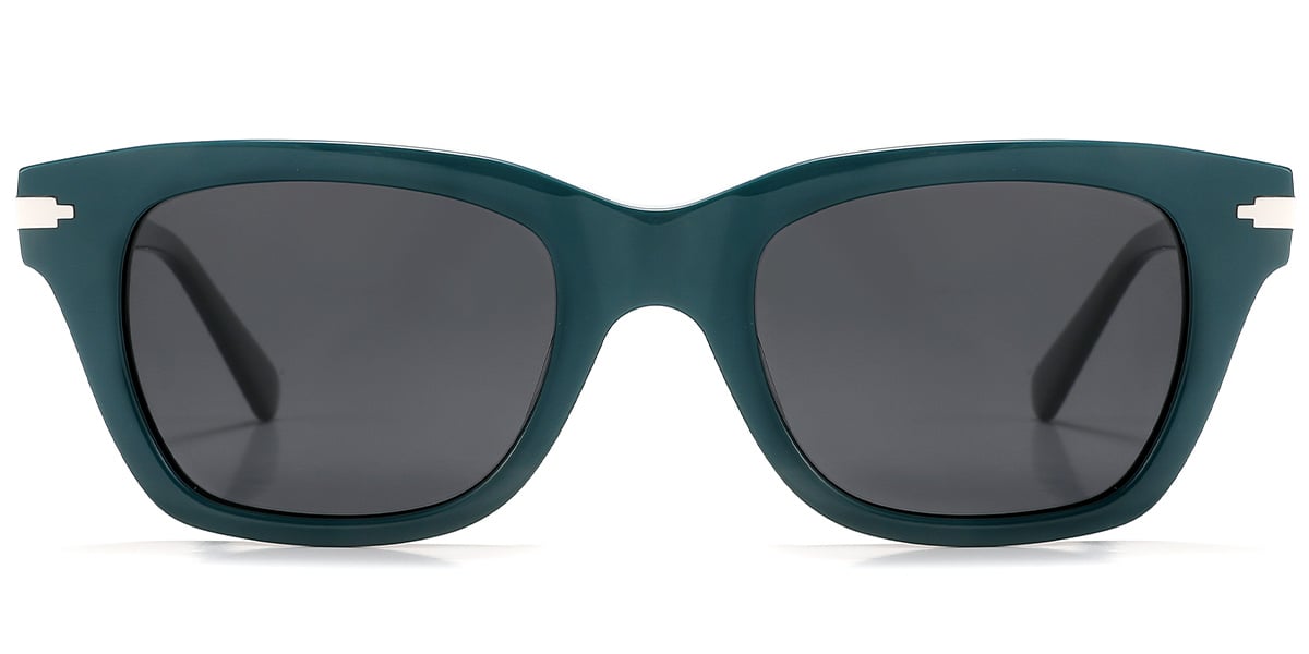 Acetate Square Sunglasses green+dark_grey_polarized