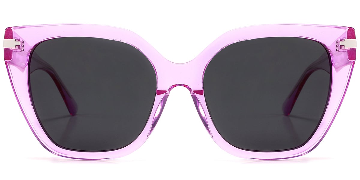 Acetate Square Sunglasses translucent-rose+dark_grey_polarized