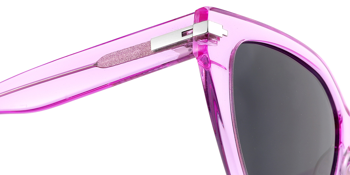 Acetate Square Sunglasses translucent-rose+dark_grey_polarized