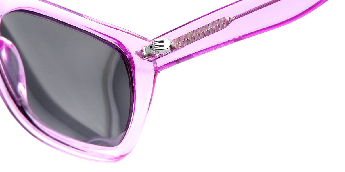 Acetate Square Sunglasses translucent-rose+dark_grey_polarized