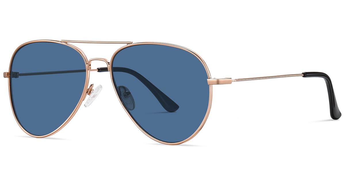 Aviator Sunglasses rose_gold+dark_blue
