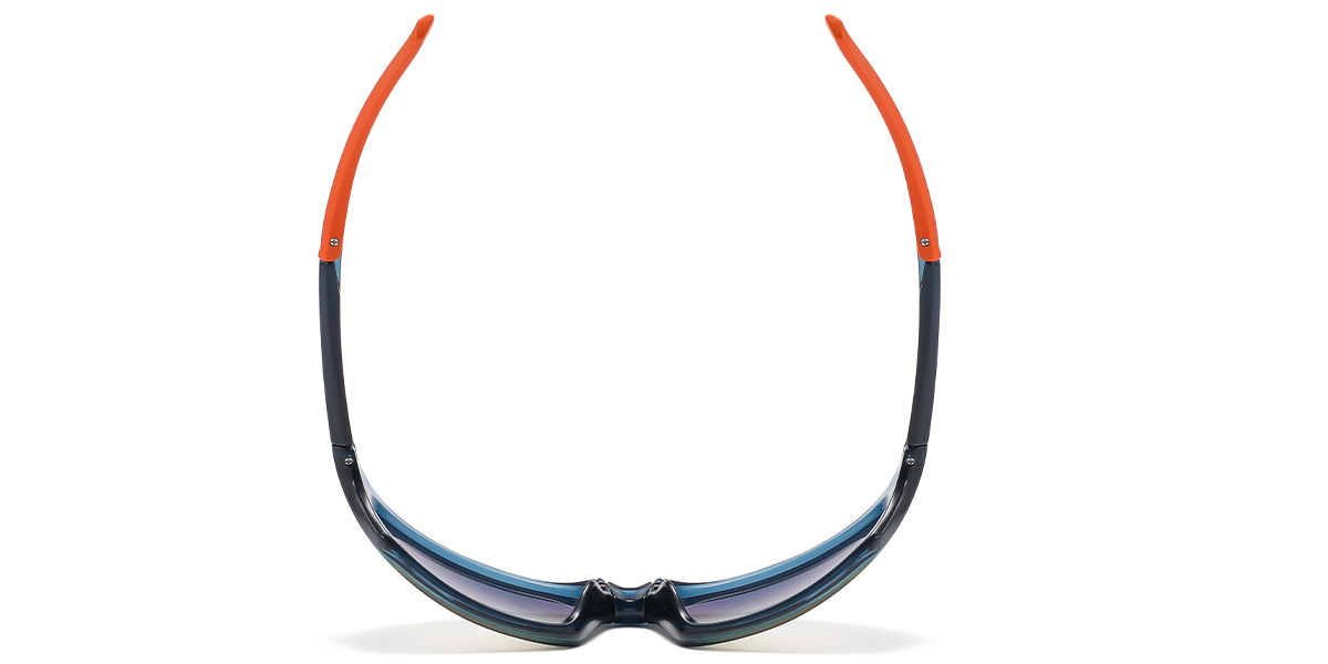 Rectangle Sunglasses translucent-blue+mirrored_red_polarized