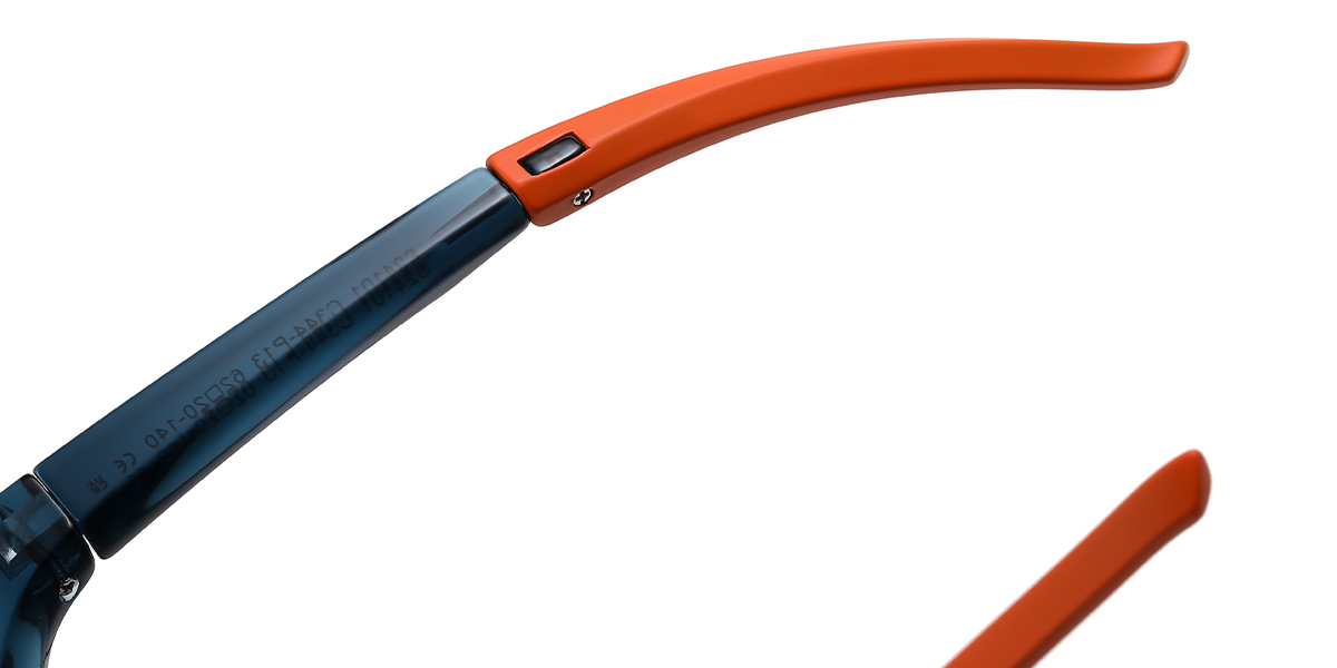 Rectangle Sunglasses translucent-blue+mirrored_red_polarized