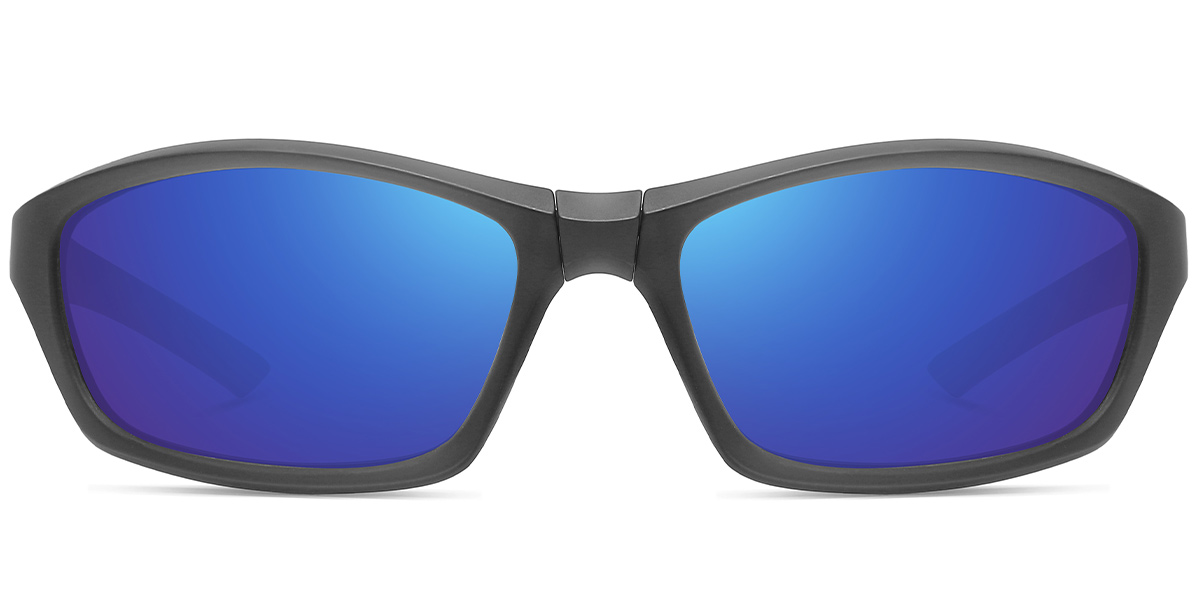 Rectangle Sunglasses grey+mirrored_blue_polarized
