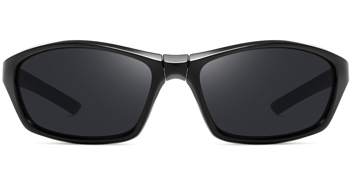 Rectangle Sunglasses bright_black+dark_grey_polarized