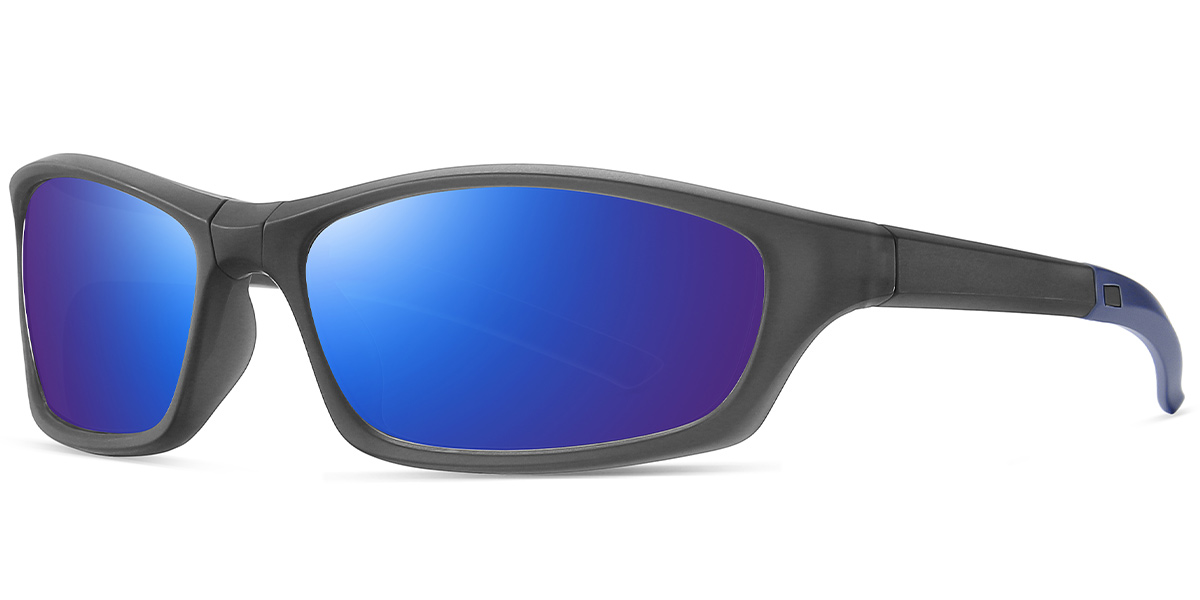 Rectangle Sunglasses grey+mirrored_blue_polarized