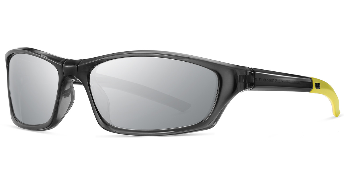 Rectangle Sunglasses translucent-grey+mirrored_silver_polarized