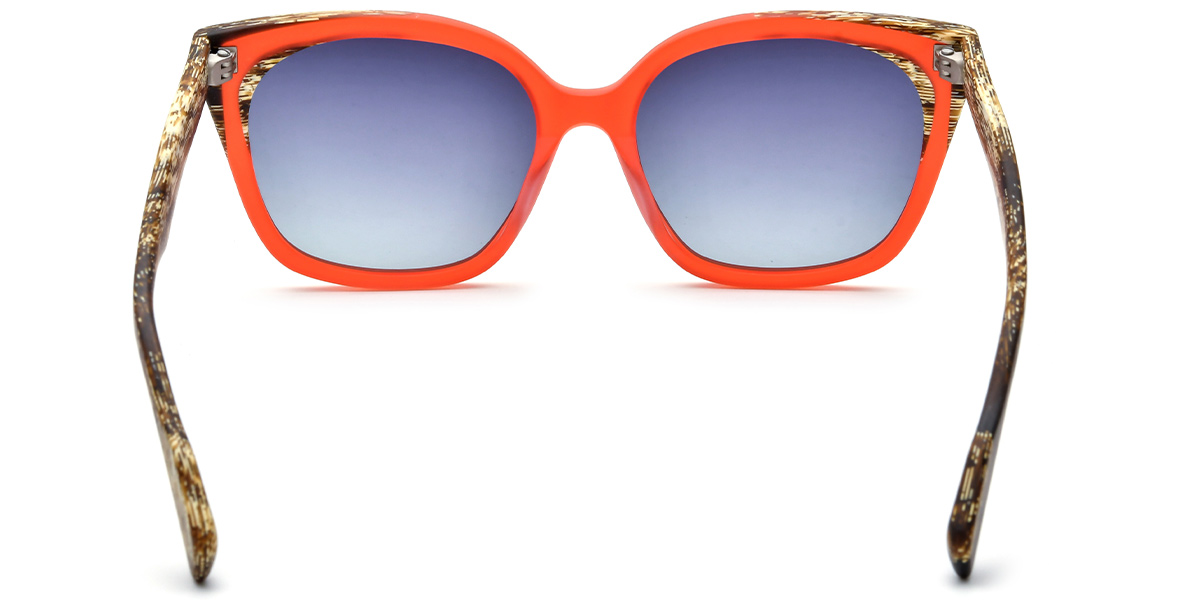 Acetate Square Sunglasses pattern-red+gradient_grey_polarized