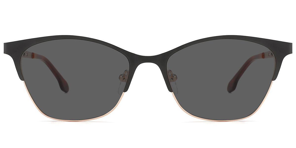 Square Sunglasses black-gold+dark_grey_polarized
