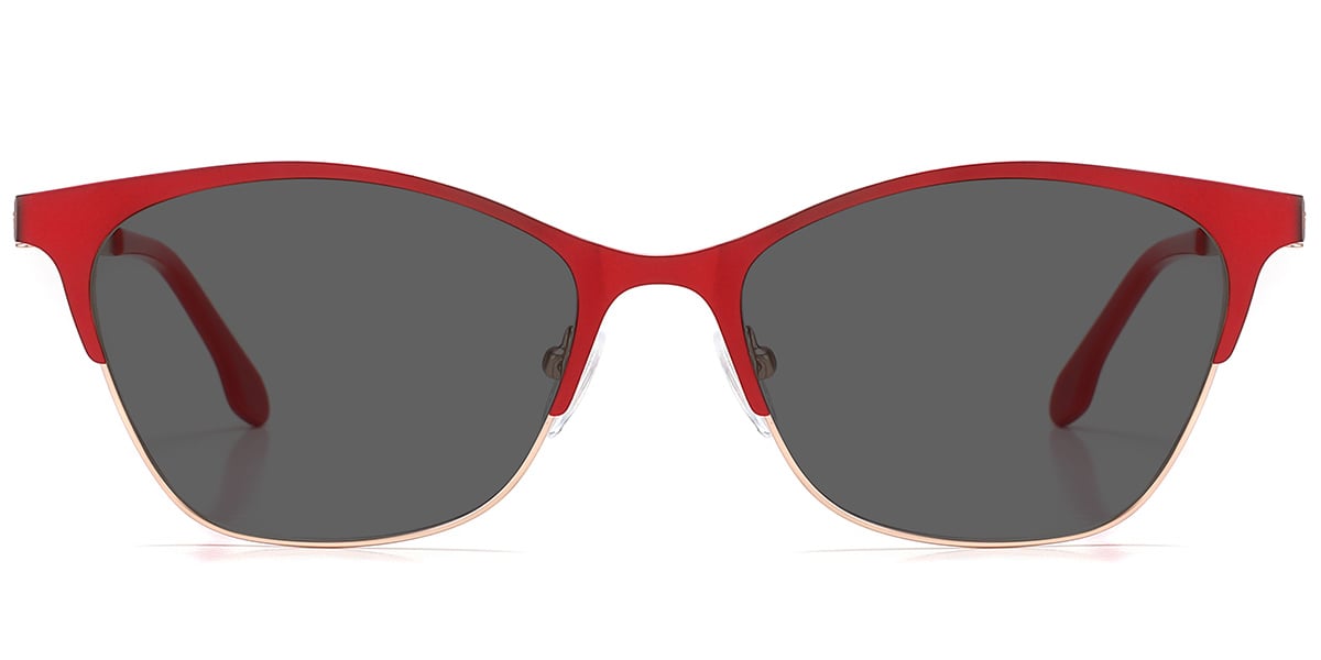Square Sunglasses rose_gold-red+dark_grey_polarized