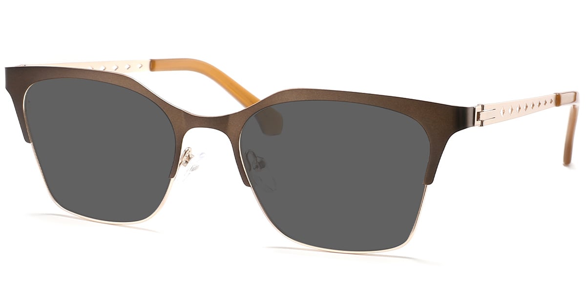 Square Sunglasses rose_gold-brown+dark_grey_polarized