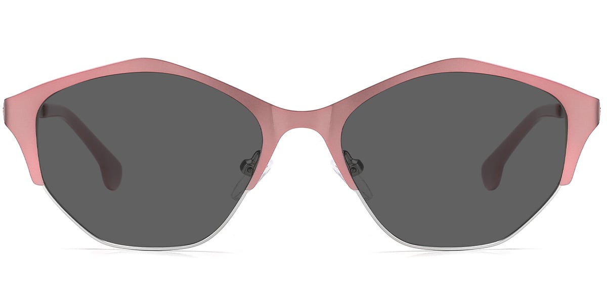 Geometric Sunglasses silver-pink+dark_grey_polarized