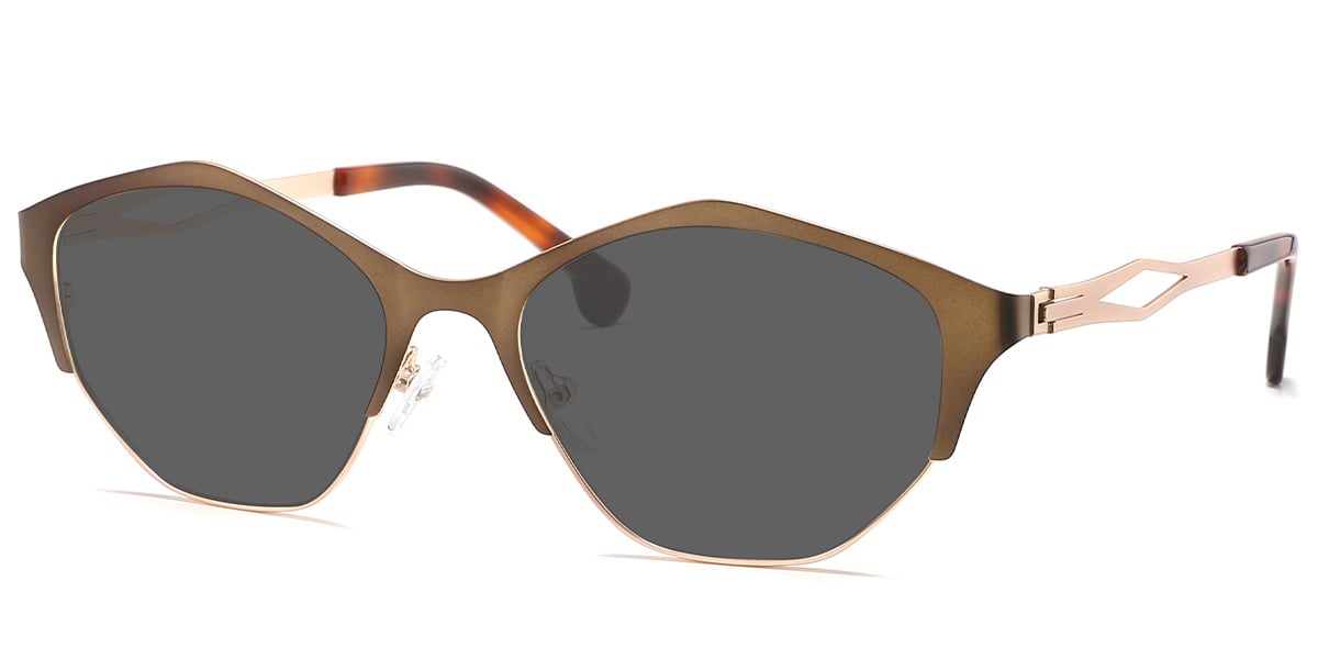 Geometric Sunglasses rose_gold-brown+dark_grey_polarized