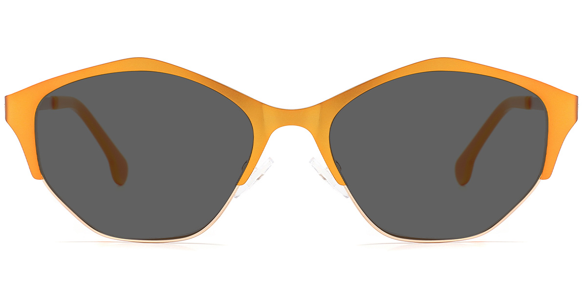 Geometric Sunglasses rose_gold-orange+dark_grey_polarized